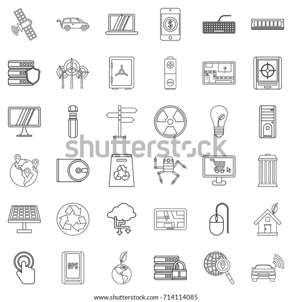 Communication icons set.
Outline style of 36 communication vector icons for web isolated on
white background