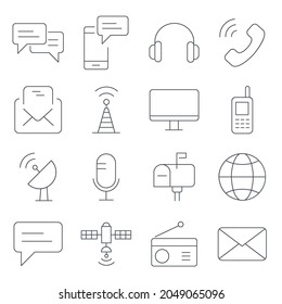 Communication icons set. Communication pack symbol vector elements for infographic web