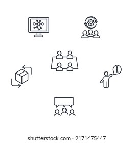 conjunto de iconos de comunicación . símbolo de paquete de comunicaciones elementos vectoriales para web infográfica