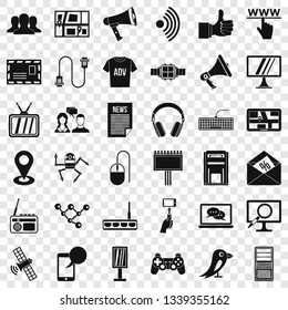 Communication icons set. Simple style of 36 communication vector icons for web for any design