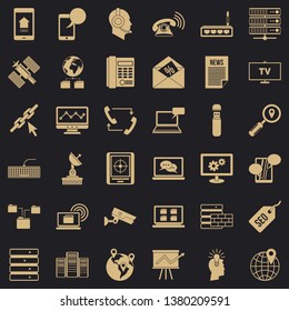 Communication icons set. Simple style of 36 communication vector icons for web for any design