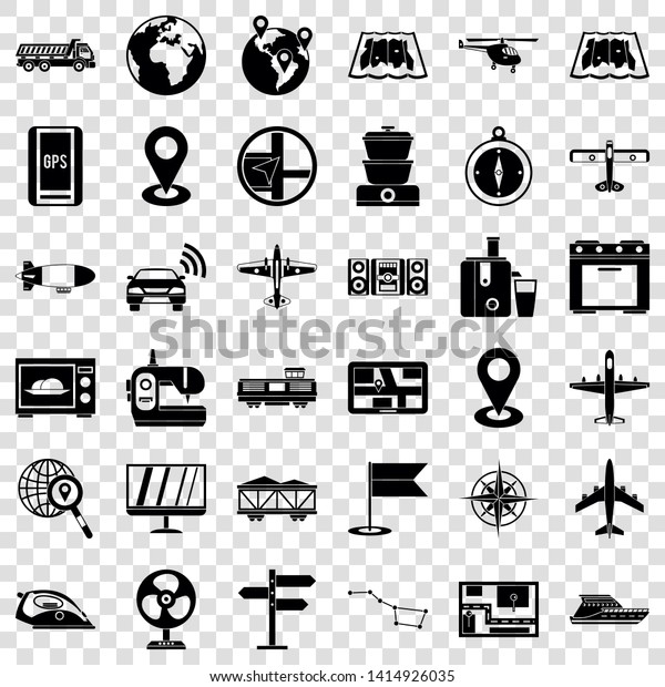 Communication icons set. Simple style of\
36 communication vector icons for web for any\
design