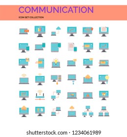 Communication Icons Set. UI Pixel Perfect Well-crafted Vector Thin Line Icons. The illustrations are a vector.
