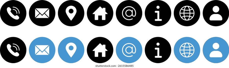 Communication Icons Set .User and Contact Icon Set. Contact Icon Bundle. User Icon Set.
