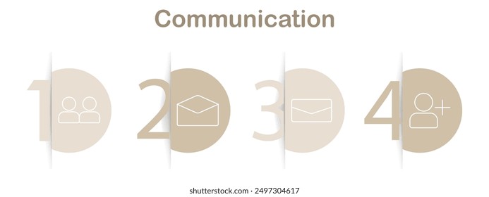 Conjunto de iconos de comunicación. Grupo de usuarios, sobre, correo electrónico, agregar contacto