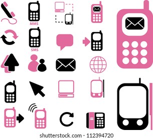 communication icons set, vector