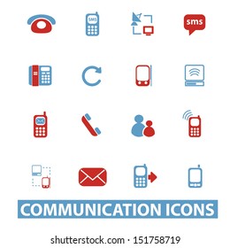 communication icons set, vector