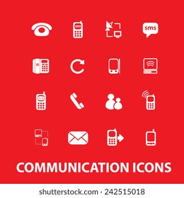 communication icons set, vector