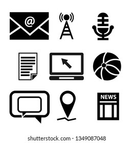 communication icons set. vector illustration. modern telecommunication design concept.