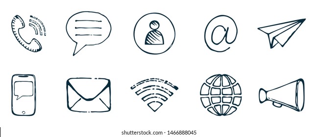 Communication icons set.  Vector illustration.