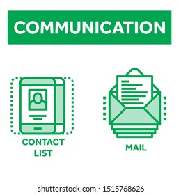 communication icons set. vector illustration. modern telecommunication design concept. -  