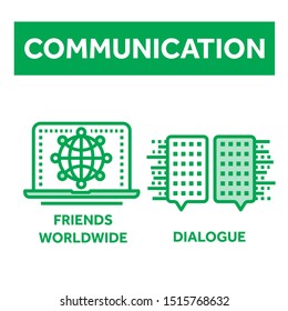 communication icons set. vector illustration. modern telecommunication design concept. 