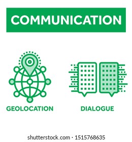 communication icons set. vector illustration. modern telecommunication design concept. 