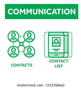 communication icons set. vector illustration. modern telecommunication design concept. 