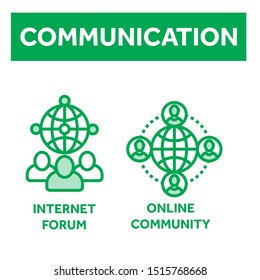 communication icons set. vector illustration. modern telecommunication design concept.  