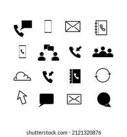 communication icons set. vector illustration. modern telecommunication design concept.