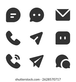  Communication Icons set vector logo