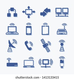 Communication icons set. Vector modern telecommunication design concept.
