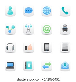 Communication Icons set white