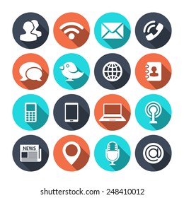 Iconos de comunicación con sombra