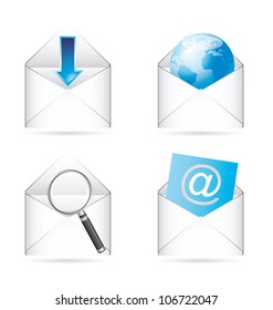 communication icons with shadow. vector illustration