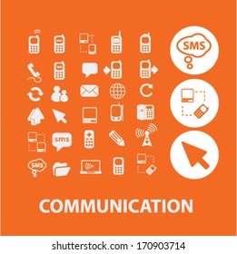 ícones de comunicação, conjunto de sinais, vetor