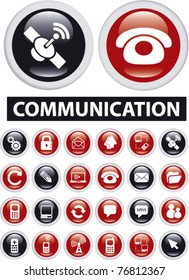 communication icons, signs, vector illustrations