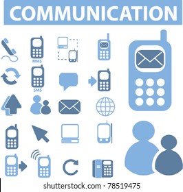 iconos de comunicación, signos, ilustraciones vectoriales