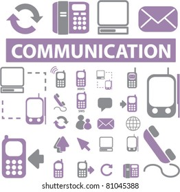 communication icons, signs, vector illustrations