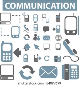 iconos de comunicación, signos, ilustraciones vectoriales