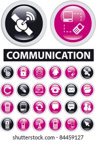 communication icons, signs, vector illustrations set