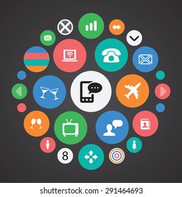 communication icons universal set for web and mobile 