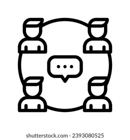 Communication icons in various shapes in flat, line, colored styles.