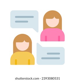 Communication icons in various shapes in flat, line, colored styles.