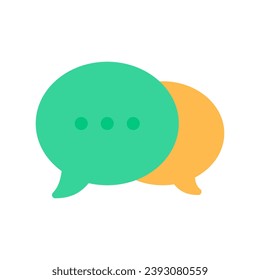 Communication icons in various shapes in flat, line, colored styles.