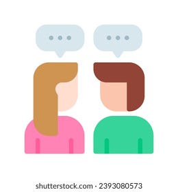 Communication icons in various shapes in flat, line, colored styles.