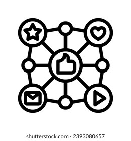 Iconos de comunicación en varias formas en estilos planos, de línea y de color.