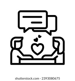 Communication icons in various shapes in flat, line, colored styles.