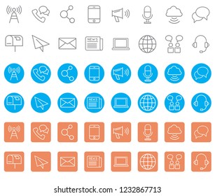 Communication Icons in Vector format. 3 styles and total 48 Icons.