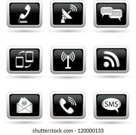  Communication icons. Vector illustration.