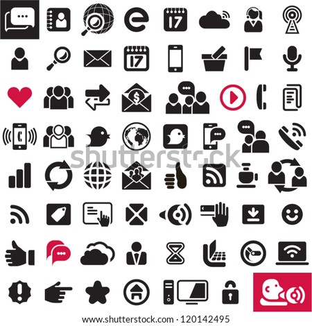 Communication icons. Web icons set. Internet icons collection.