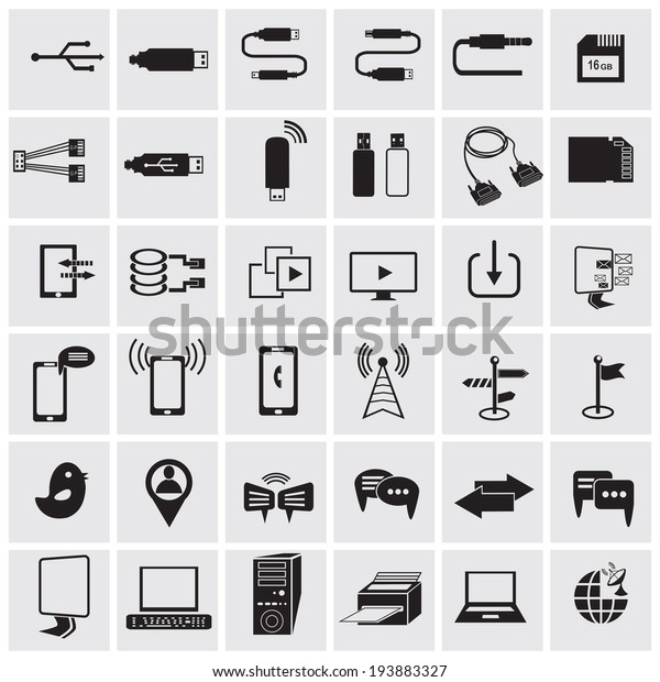 Communication icons. Web icons set. Internet\
icons\
collection.