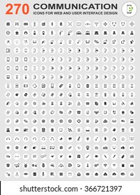Communication icons for web and user interface