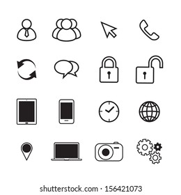 Communication Icons with White Background