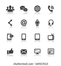 Communication Icons with White Background