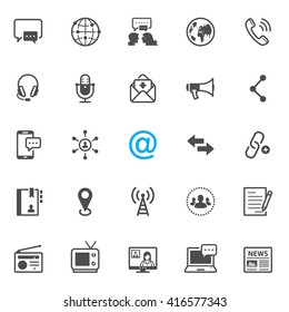 Communication icons with White Background