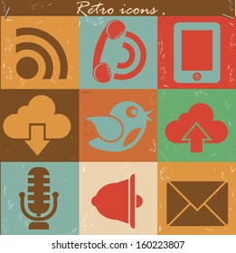 Communication icons,Retro style,vector