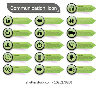 Communication icons,sticky note style,Vector illustration