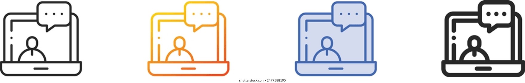 communication icon.Thin Linear, Gradient, Blue Stroke and bold Style Design Isolated On White Background