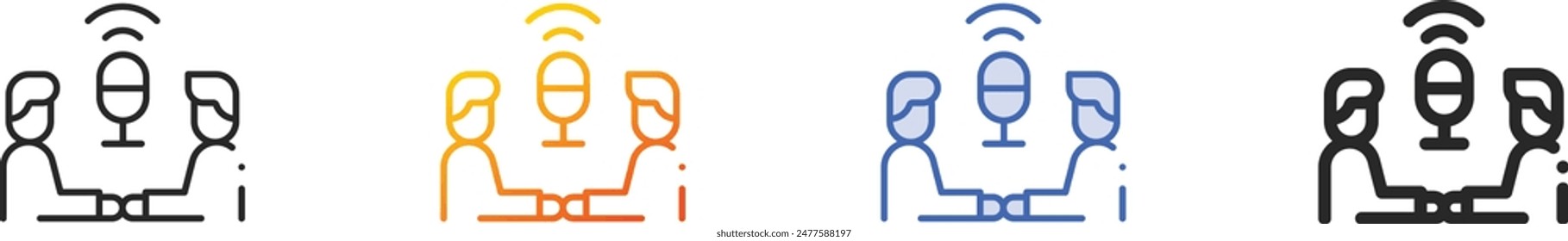communication icon.Thin Linear, Gradient, Blue Stroke and bold Style Design Isolated On White Background